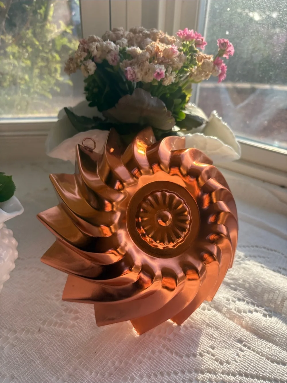 Copper Nautilus Jelly Mold Decorative Kitchen Accent